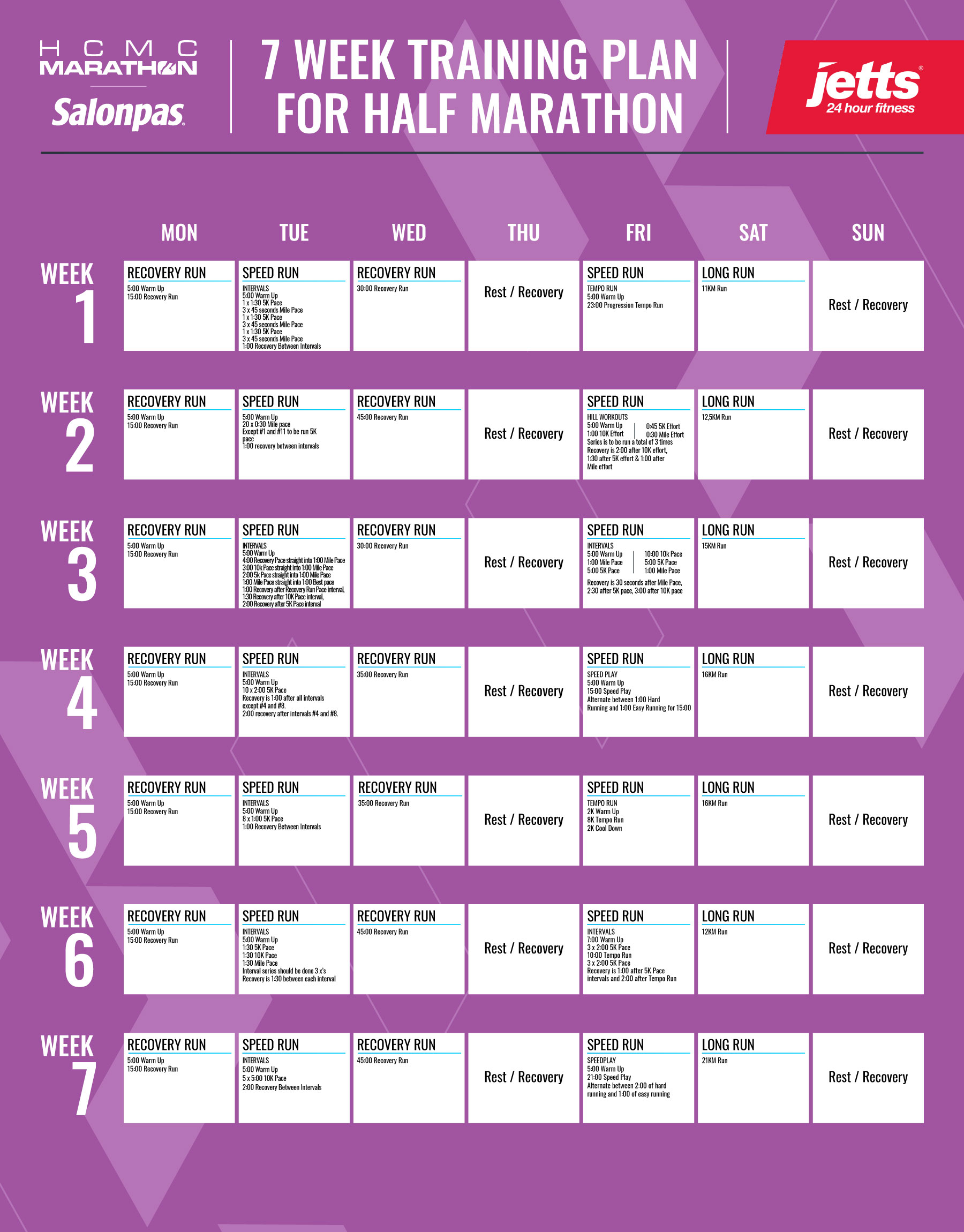 Half marathon training plan - HCMC Marathon